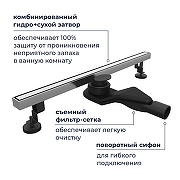 Душевой лоток RGW SDR 76215160-13 с решеткой цвет Сатин-2