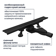 Душевой лоток RGW SDR 76215360-04 с решеткой цвет Черный-2
