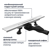 Душевой лоток RGW SDR 76215360-13 с решеткой цвет Сатин-2