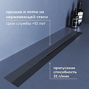 Душевой лоток RGW SDR 76215380-11 с решеткой цвет Серый-1