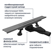 Душевой лоток RGW SDR 76215380-11 с решеткой цвет Серый-2