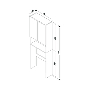 Шкаф пенал AM.PM X-joy 65 M85CSX06521WG1 над стиральной машиной цвет Белый-8