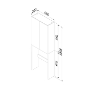 Шкаф пенал AM.PM X-joy 65 M85CSX0652WG1 над стиральной машиной цвет Белый-9