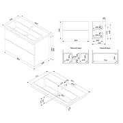 Тумба с раковиной AM.PM Gem 80 M90-FHX0802WG-WCC0802WG подвесная цвет Белый глянец-10