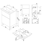 Тумба с раковиной AM.PM Gem 50 M90-FSX0502WG-WCC0502WG цвет Белый глянец-10