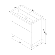 Тумба под раковину AM.PM Gem 80 M90FSX0802WG цвет Белый глянец-9