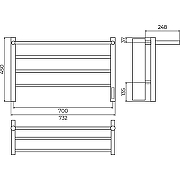 Электрический полотенцесушитель Terminus Аврора П4 700х450 4670078554611 с полкой цвет Хром-2