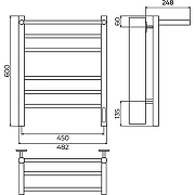 Электрический полотенцесушитель Terminus Аврора П6 450х600 КС 4670078556929 с полкой цвет Черный муар-2