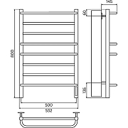 Электрический полотенцесушитель Terminus Евромикс П8 500х800 КС 4670078557094 цвет Черный муар-2