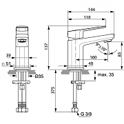 Смеситель для раковины Ideal Standard Tonic II A6331AA цвет Хром-7