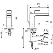 Смеситель для раковины Ideal Standard Edge A7101AA цвет Хром-8