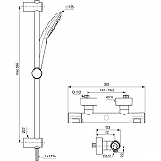 Смеситель для душа Ideal Standard Ceratherm T100 A7234AA с термостатом цвет Хром-3