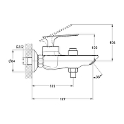 Смеситель для ванны G-Lauf LOT LOT3-A010 цвет Хром-2