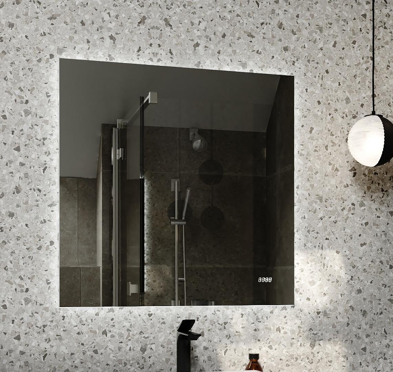 Зеркало Raval Kvadro 80 Kvdr.02.80/W/RL с подсветкой 