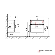 Тумба под раковину Raval Brik 65 Wel.01.100/P/W/RL подвесная цвет Антрацит-8