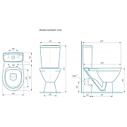 Унитаз компакт Rosa Соло Вн УнБ56 4640021061084 цвет Белый с бачком и сиденьем-2