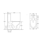 Унитаз компакт Grossman Торнадо GR-4407SQ цвет Белый с бачком и сиденьем Микролифт-1