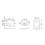 Унитаз Grossman Торнадо GR-4408SQ подвесной цвет Белый с сиденьем Микролифт-1