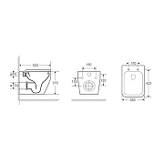 Унитаз Grossman Торнадо GR-4410SQ подвесной цвет Белый с сиденьем Микролифт-10