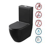 Унитаз компакт Grossman GR-4446BMS цвет Черный матовый с бачком и сиденьем Микролифт-4