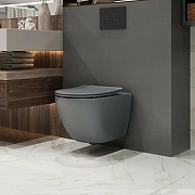 Унитаз Grossman Торнадо GR-4457GMSQ подвесной цвет Серый матовый с сиденьем Микролифт-2