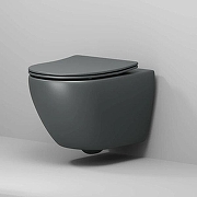 Унитаз Grossman Торнадо GR-4457GMSQ подвесной цвет Серый матовый с сиденьем Микролифт-5