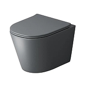 Унитаз Grossman Торнадо GR-4477GMSQ подвесной цвет Серый матовый с сиденьем Микролифт