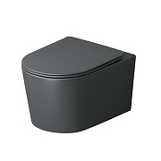 Унитаз Grossman Торнадо GR-4499GMSQ подвесной цвет Серый матовый с сиденьем Микролифт