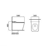 Унитаз биде Grossman Smart GR-PR-5701 приставной цвет Белый с сиденьем Микролифт-1