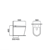Унитаз биде Grossman Smart GR-PR-5702 приставной цвет Белый с сиденьем Микролифт-1