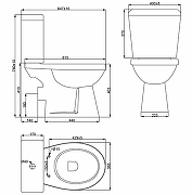 Унитаз-компакт Creo Ceramique Project PR1002S+PR1005D+C257S(PR1001S) цвет Белый с бачком и сиденьем Микролифт-14