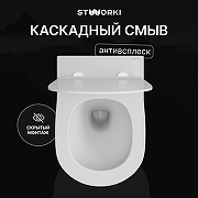 Унитаз STWORKI Готланд S13401WH подвесной цвет Белый с сиденьем Микролифт-1