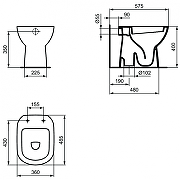 Унитаз Ideal Standard I.Life A T467201 приставной цвет Euro White / Евробелый без сиденья-6