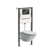 Унитаз с инсталляцией Ceramicanova Mono CN1905_121002MB цвет Белый с сиденьем Микролифт и клавишей смыва цвет Черный матовый