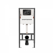 Унитаз с инсталляцией Ceramicanova New Day CN3005_121001MB цвет Белый с сиденьем Микролифт и клавишей смыва цвет Черный матовый-6