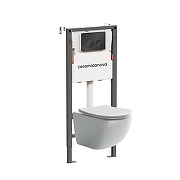 Унитаз с инсталляцией Ceramicanova Forma CN3009_121001MB цвет Белый с сиденьем Микролифт и клавишей смыва цвет Черный матовый