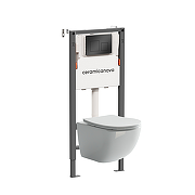 Унитаз с инсталляцией Ceramicanova Forma CN3009_121002MB цвет Белый с сиденьем Микролифт и клавишей смыва цвет Черный матовый