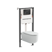 Унитаз с инсталляцией Ceramicanova Ulma CN4006_121001MB цвет Белый с сиденьем Микролифт и клавишей смыва цвет Черный матовый