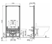 Инсталляция Kerama Marazzi A105/1120 для биде цвет Черный-1