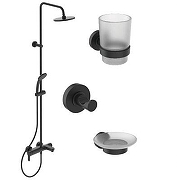 Душевая система Ideal Standard Cerafine O BL749S1 со смесителем для раковины и аксессуарами для ванной цвет Silk Black / Черный шелк