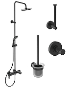 Душевая система Ideal Standard Cerafine O BL749S2 с аксессуарами для ванной цвет Silk Black / Черный шелк