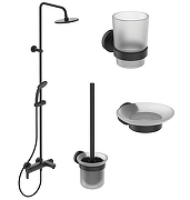 Душевая система Ideal Standard Cerafine O BL749S3 с аксессуарами для ванной цвет Silk Black / Черный шелк