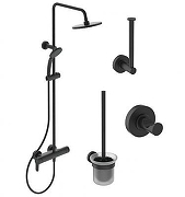 Душевая система Ideal Standard Cerafine O BL750S1 с аксессуарами для ванной цвет Silk Black / Черный шелк