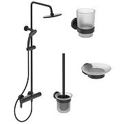 Душевая система Ideal Standard Cerafine O BL750S2 с аксессуарами для ванной цвет Silk Black / Черный шелк