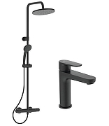 Душевая система Ideal Standard Ceratherm T25 BL7546S1 с термостатом со смесителем для раковины цвет Silk Black / Черный шелк