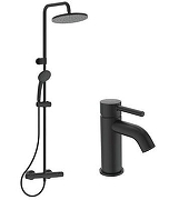 Душевая система Ideal Standard Ceratherm T25 BL7546S2 с термостатом со смесителем для раковины цвет Silk Black / Черный шелк