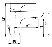 Смеситель для раковины Rav Slezak Yukon YU127.5K Хром-1