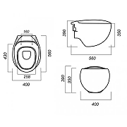Унитаз Sanita Luxe Ringo WC.WH/Ringo/DM.Rim/WHT.G/S1 подвесной цвет Белый с сиденьем Микролифт-5