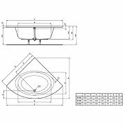 Акриловая ванна Ideal Standard Connec Air 130х130 E124901 цвет Euro White / Евробелый-3