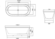 Акриловая ванна Grossman Forta 170х75 GR-27021MB цвет Черный матовый Белый матовый-6